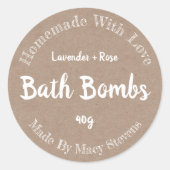 Gepersonaliseerd badbometiket ronde sticker (Voorkant)