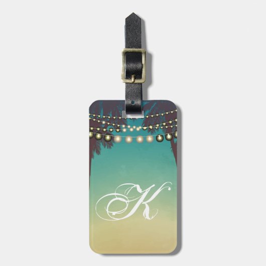 Gepersonaliseerd Bagagelabel Beach Sunset Palm Tre (Voorkant verticaal)