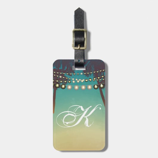 Gepersonaliseerd Bagagelabel Beach Sunset Palm Tre (Voorkant verticaal)