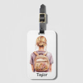 Gepersonaliseerd Bagagelabel - Blonde vrouw (Voorkant (verticaal))