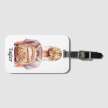 Gepersonaliseerd Bagagelabel - Blonde vrouw
