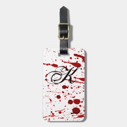 Gepersonaliseerd Bagagelabel Blood Splatter Vampir (Voorkant verticaal)