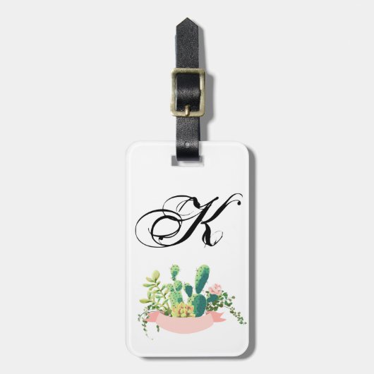 Gepersonaliseerd Bagagelabel Bohemian Cactus Succu (Voorkant verticaal)