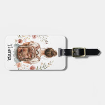 Gepersonaliseerd Bagagelabel – Brunette Woman