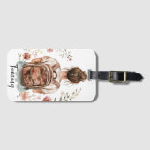 Gepersonaliseerd Bagagelabel – Brunette Woman (Voorkant (horizontaal))