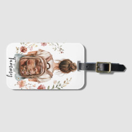Gepersonaliseerd Bagagelabel – Brunette Woman