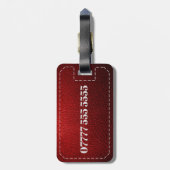Gepersonaliseerd Bagagelabel - Fake Red Leather (Achterkant verticaal)