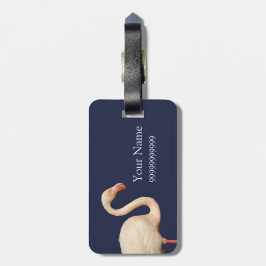 Gepersonaliseerd Bagagelabel Flamingo (Achterkant verticaal)