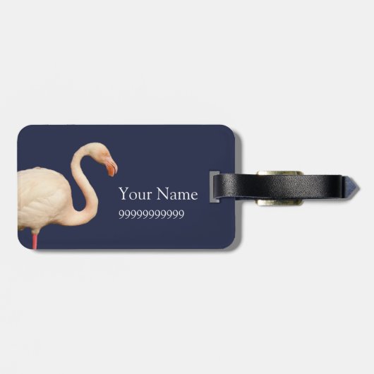 Gepersonaliseerd Bagagelabel Flamingo (Achterkant horizontaal)