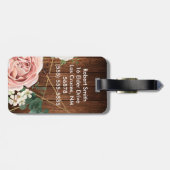 Gepersonaliseerd Bagagelabel Geometric Garden Roos (Achterkant horizontaal)