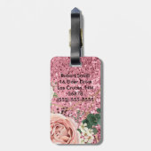 Gepersonaliseerd Bagagelabel Geometric Garden Roos (Achterkant verticaal)