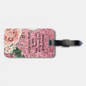 Gepersonaliseerd Bagagelabel Geometric Garden Roos (Achterkant horizontaal)