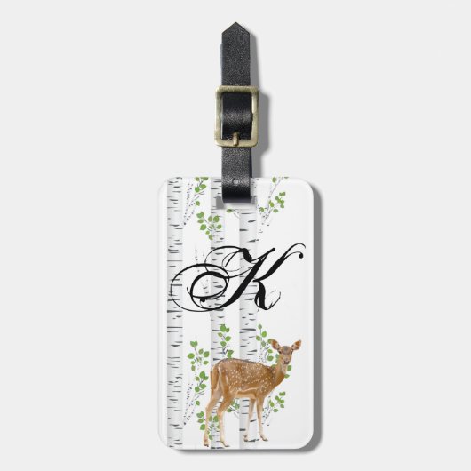 Gepersonaliseerd Bagagelabel Herten Doe Buck Bos H (Voorkant verticaal)