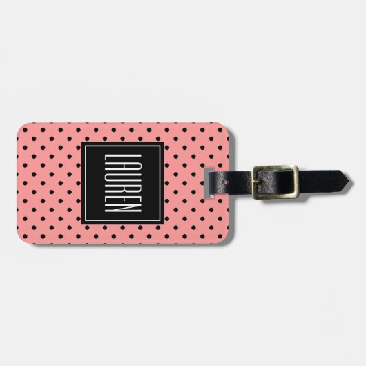 Gepersonaliseerd bagagelabel | koraalstippen (Voorkant horizontaal)