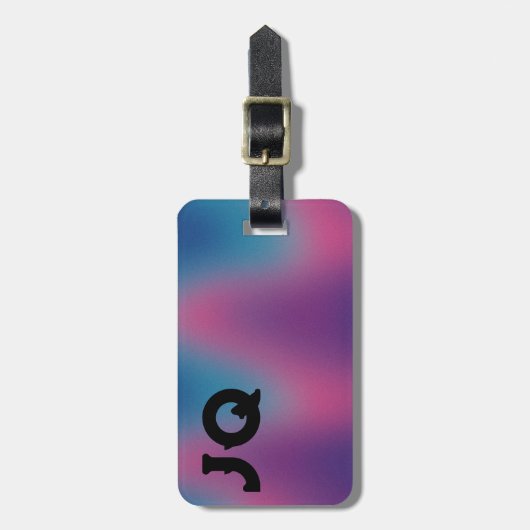 Gepersonaliseerd bagagelabel met initialen (Voorkant verticaal)