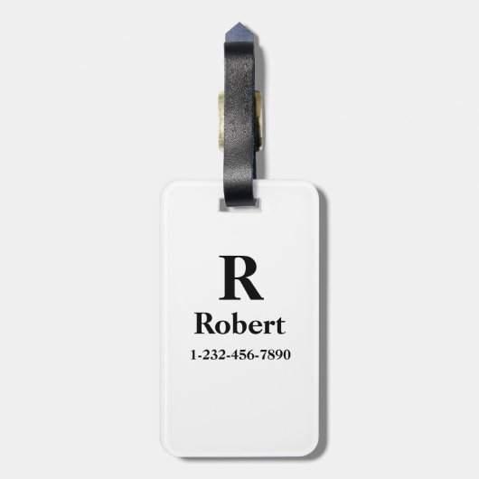 Gepersonaliseerd Bagagelabel met naam en telefoonn (Achterkant verticaal)