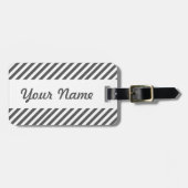 Gepersonaliseerd bagagelabel met zwarte en witte s (Voorkant horizontaal)