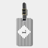 Gepersonaliseerd bagagelabel met zwarte en witte s (Voorkant verticaal)