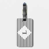 Gepersonaliseerd bagagelabel met zwarte en witte s (Achterkant verticaal)