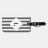 Gepersonaliseerd bagagelabel met zwarte en witte s (Voorkant horizontaal)