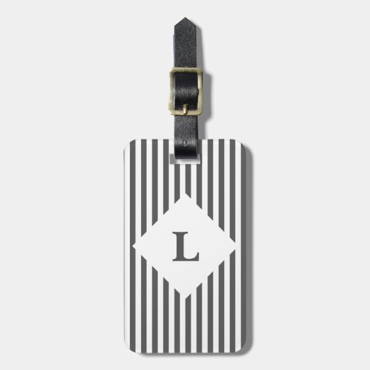 Gepersonaliseerd bagagelabel met zwarte en witte s (Voorkant verticaal)