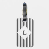 Gepersonaliseerd bagagelabel met zwarte en witte s (Achterkant verticaal)