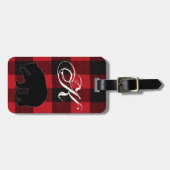 Gepersonaliseerd Bagagelabel rood buffel speldenBe (Voorkant horizontaal)