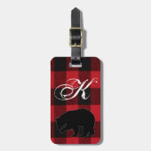 Gepersonaliseerd Bagagelabel rood buffel speldenBe (Voorkant verticaal)