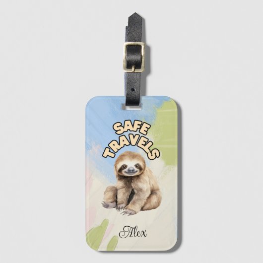 GEPERSONALISEERD BAGAGELABEL (SLOTH) (Voorkant (verticaal))