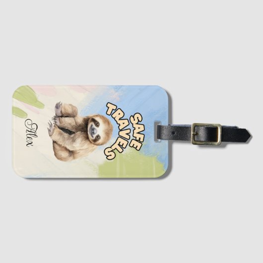GEPERSONALISEERD BAGAGELABEL (SLOTH) (Voorkant (horizontaal))