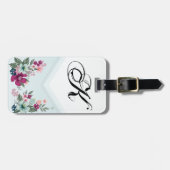 Gepersonaliseerd Bagagelabel Tropische Bloem op Bl (Voorkant horizontaal)