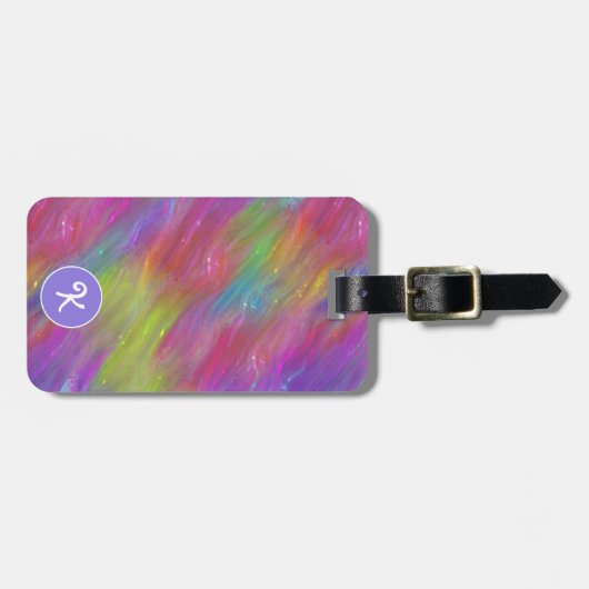 Gepersonaliseerd Bagagelabel van gesmolten regenbo (Voorkant horizontaal)