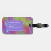 Gepersonaliseerd Bagagelabel van gesmolten regenbo (Achterkant horizontaal)
