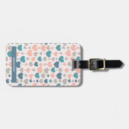 Gepersonaliseerd Bagagelabel van hartblaaspatroon