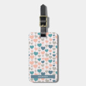 Gepersonaliseerd Bagagelabel van hartblaaspatroon (Voorkant verticaal)