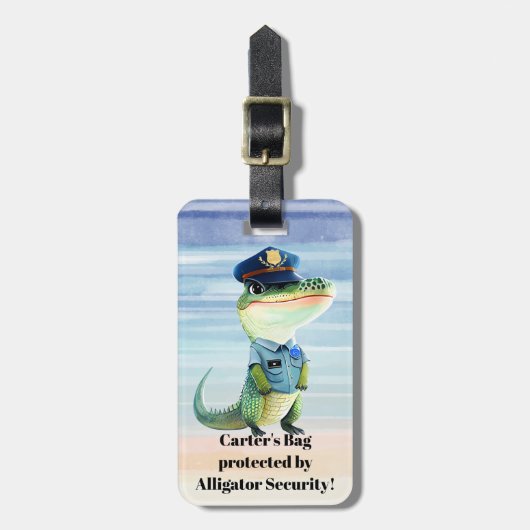 Gepersonaliseerd Bagagelabel voor Alligatorbeveili (Voorkant verticaal)