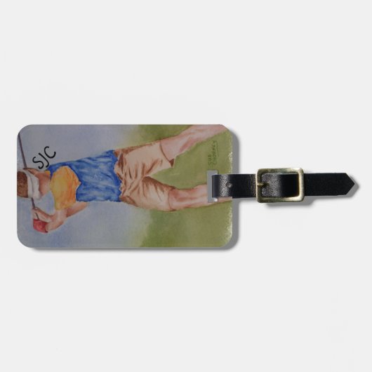 GEPERSONALISEERD BAGAGELABEL VOOR GOLF-SWIJZING (Voorkant horizontaal)