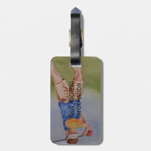 GEPERSONALISEERD BAGAGELABEL VOOR GOLF-SWIJZING (Achterkant verticaal)