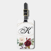 Gepersonaliseerd Bagagelabel White Roses Gold GE (Voorkant verticaal)