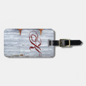 Gepersonaliseerd Bagagelabel Wit Wassen Hout Schuu (Voorkant horizontaal)