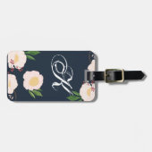 Gepersonaliseerd Bagagelabel Witte Bloemen op D (Voorkant horizontaal)