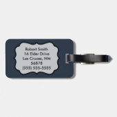 Gepersonaliseerd Bagagelabel Witte Bloemen op D (Achterkant horizontaal)