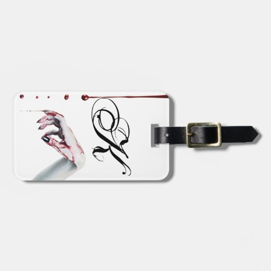 Gepersonaliseerd Bagagelabel zombie bloeddruppelva (Voorkant horizontaal)