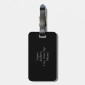 Gepersonaliseerd Bagagelabel zwart-wit poladots (Achterkant verticaal)