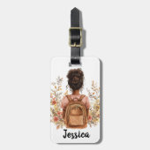 Gepersonaliseerd Bagagelabel – Zwarte vrouw (Voorkant verticaal)