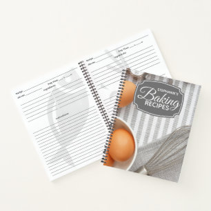 Gepersonaliseerd baken Whisk Family Recipe Notitieboek