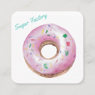 Gepersonaliseerd Bakery Personalized Donut Logo Vierkante Visitekaartje