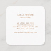 Gepersonaliseerd Bakery Specialized Cookie Logo Vierkante Visitekaartje (Achterkant)