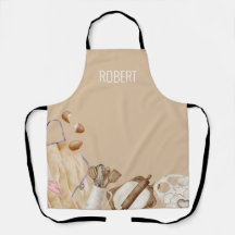 Gepersonaliseerd bakgereedschap, kaki, wit, blauw