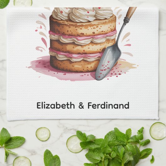 Gepersonaliseerd bakken is liefde gemaakt eetbaar theedoek (Gevouwen)